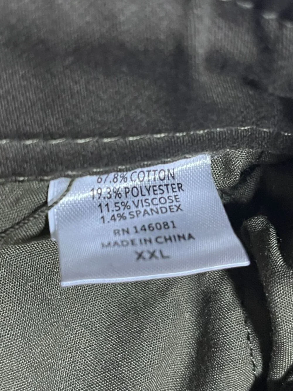 Caliville Mens Army Green Stretch Cuffed Chino Jogger Pants XXL Twill Gorpcore